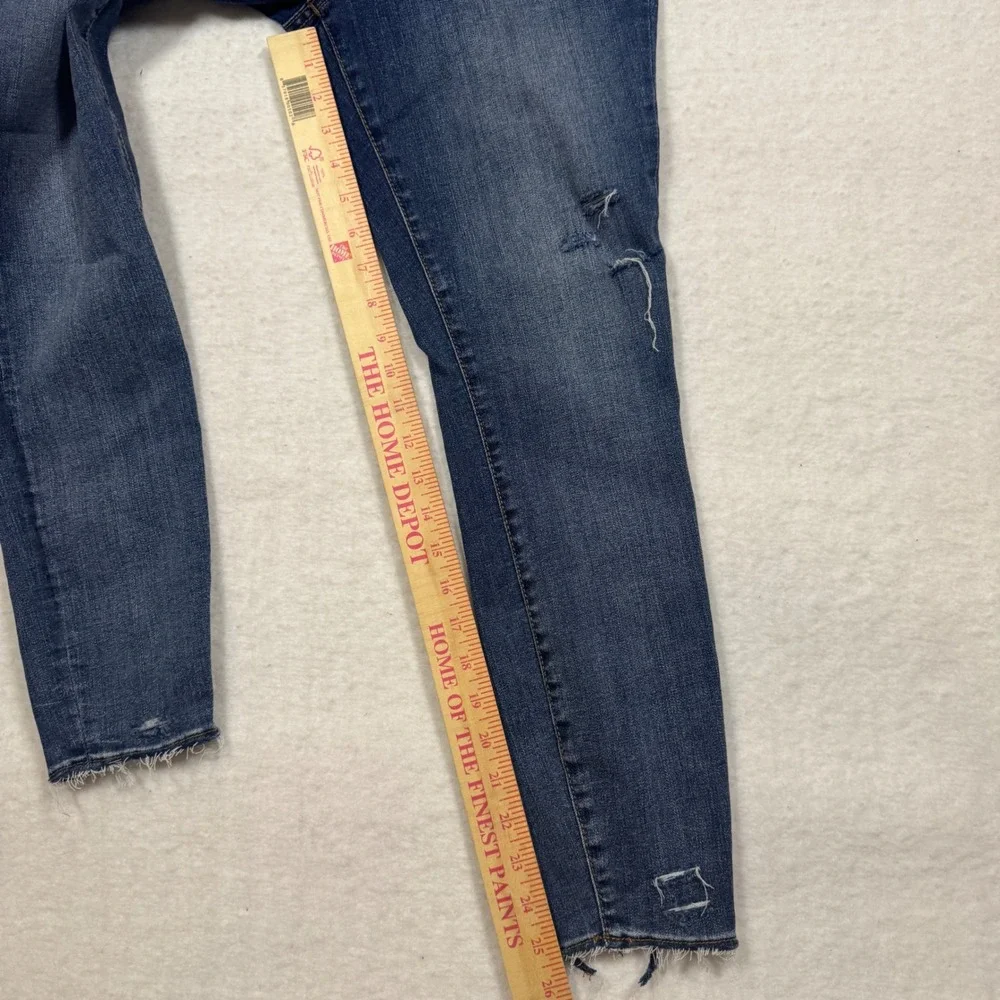 Kut from the Kloth Donna High Rise Ankle Skinny Jeans Blue‎ Distressed Raw Hem 4